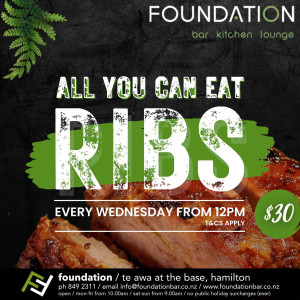 All you can eat ribs - Foundation Bar Wednesday Special